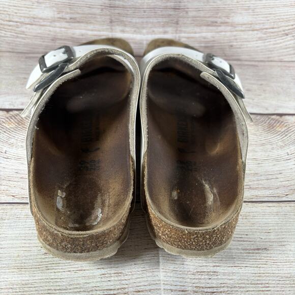 Birkenstock Arizona White Leather Womens Size EU 39 Womens 8.5 Mens 6.5 Narrow - Picture 5 of 12